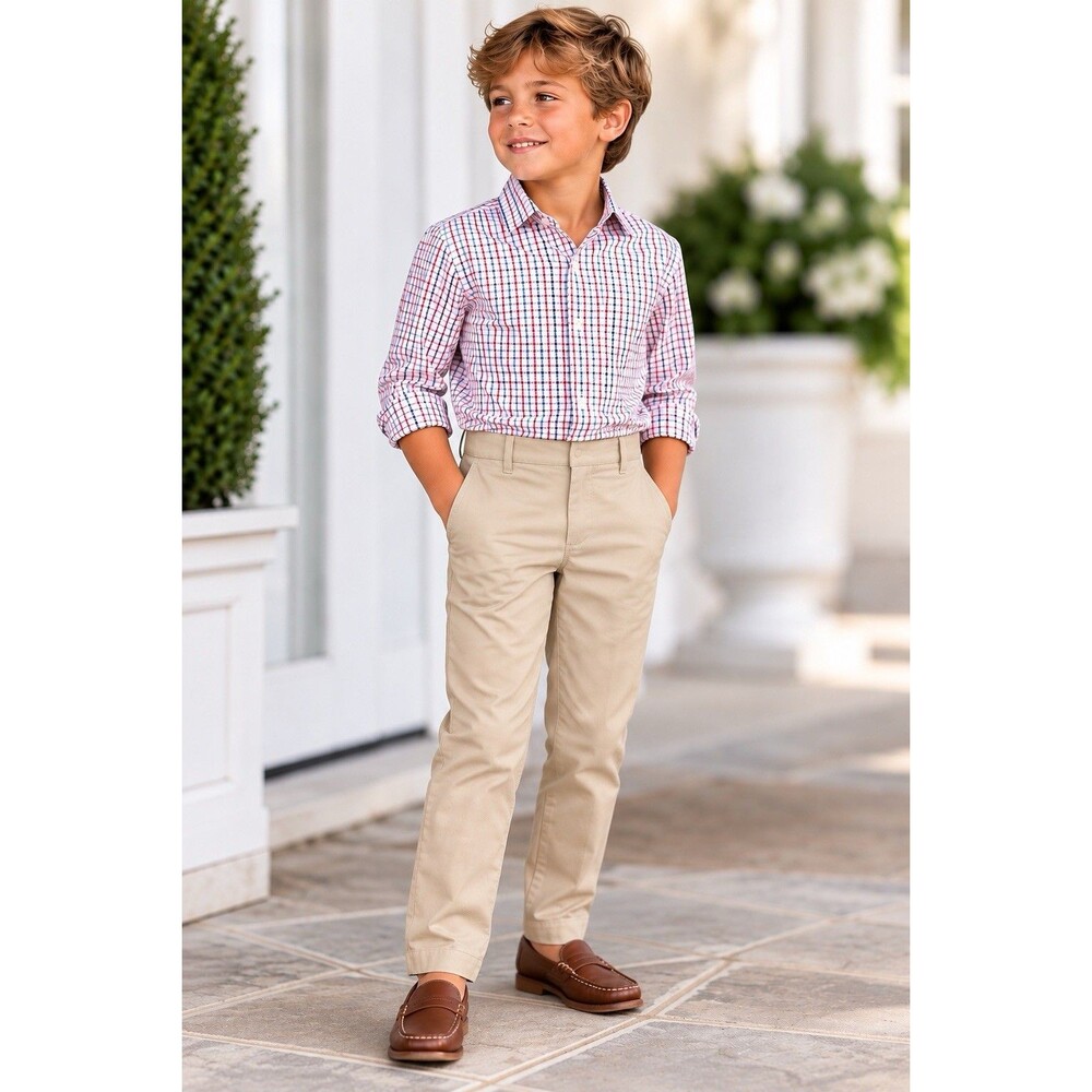 J Crew Crewcuts Thompson Boys Size 8 Khaki Chino Dress Pants Pristine
